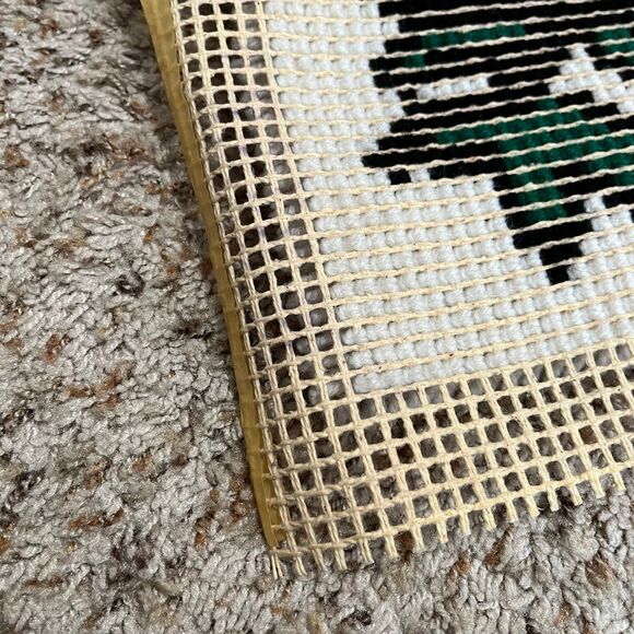 Vintage 70s Sleeping Owl Latch Hook Rug Wall Hanging - Picture 8 of 10